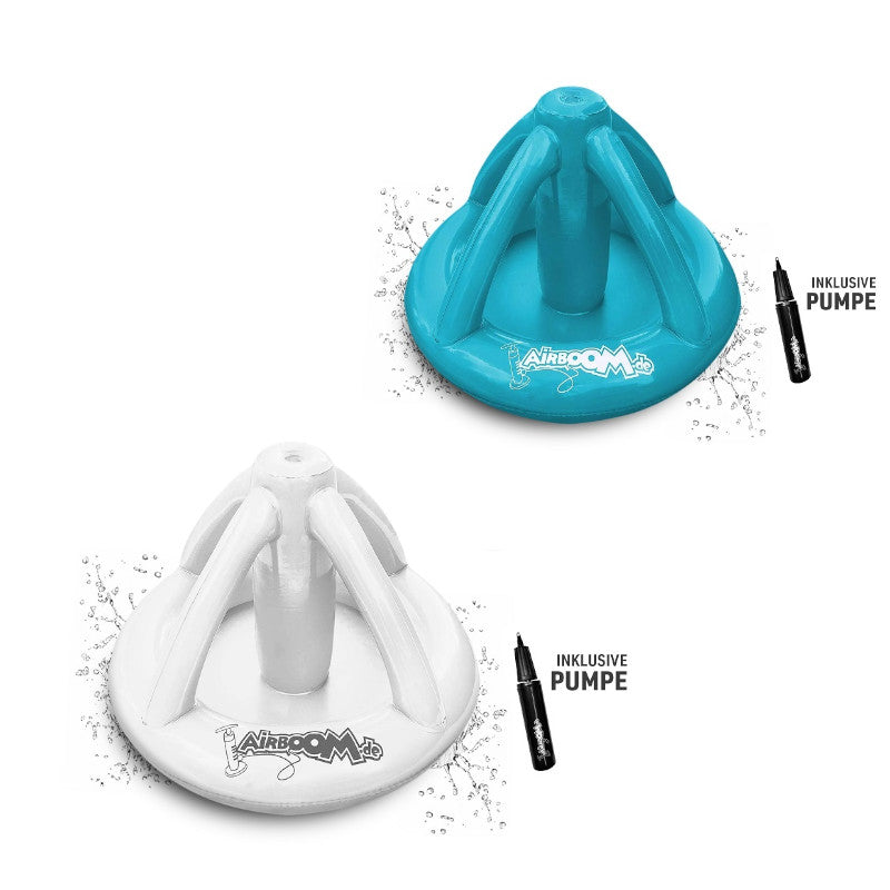 Double Pack Airboom & Pumpe – Der aufblasbare Sonnenschirmständer mit Getränkekühler für den Strand