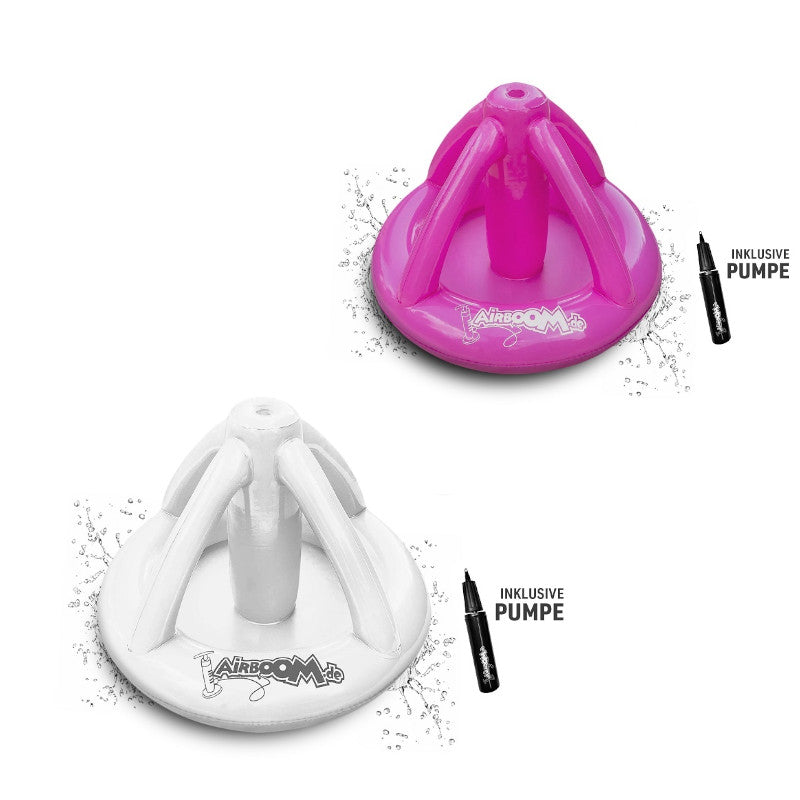 Double Pack Airboom & Pumpe – Der aufblasbare Sonnenschirmständer mit Getränkekühler für den Strand