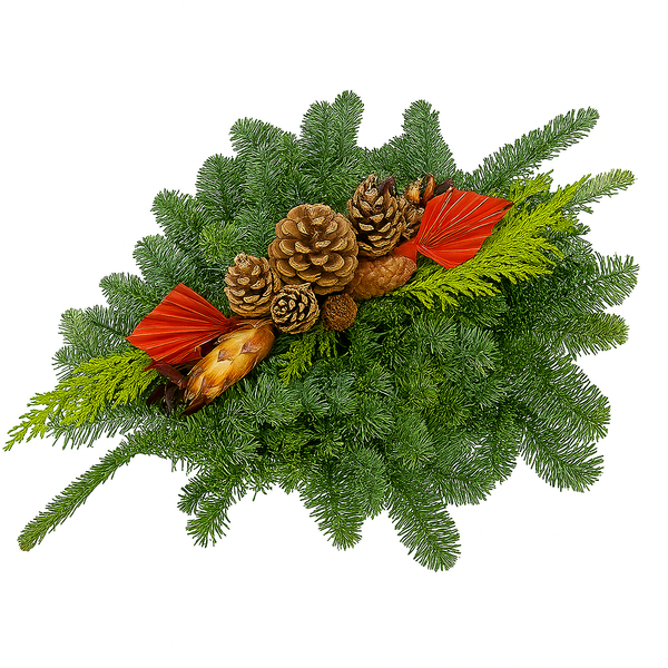 Grabbukett orange hochwertiges Allerheiligengesteck aus Naturmaterialien Grabdeko Totensonntag