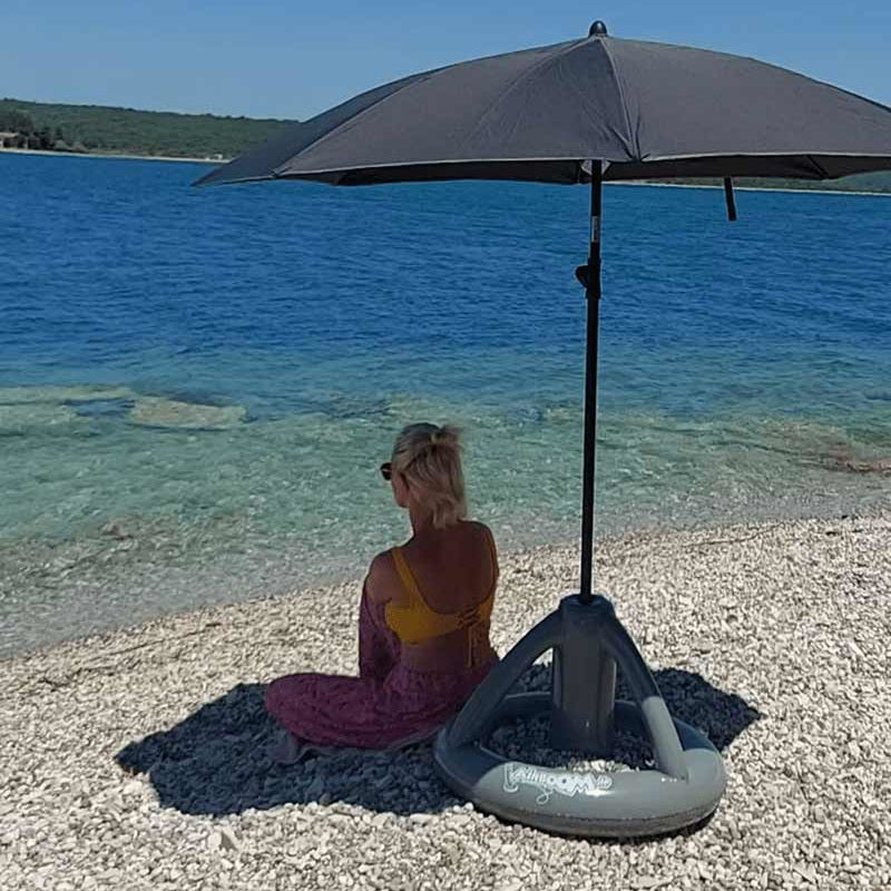 Double Pack Airboom & Pumpe – Der aufblasbare Sonnenschirmständer mit Getränkekühler für den Strand
